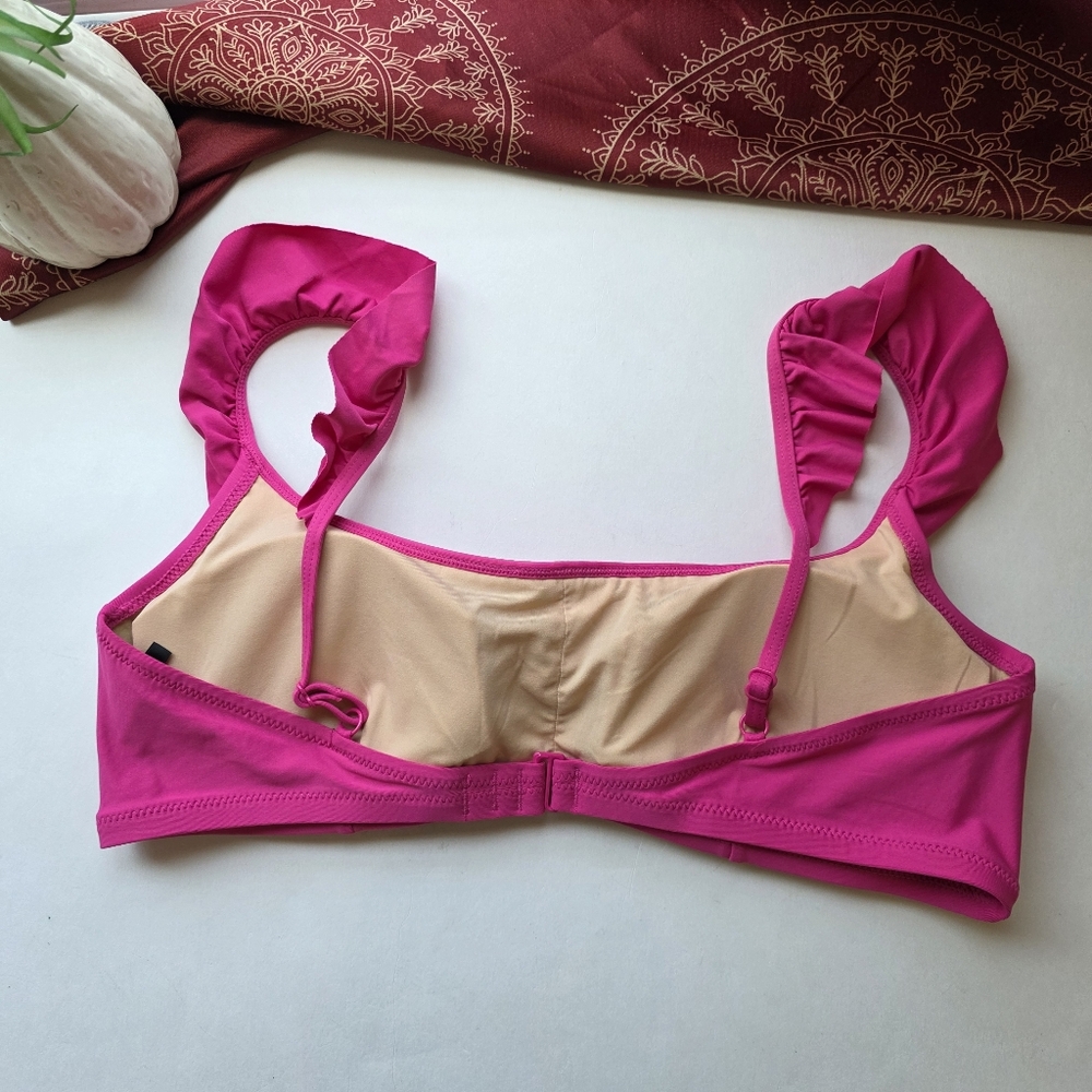 J. Crew Ruffled Swim Top Pink Medium - Picture 5 of 11